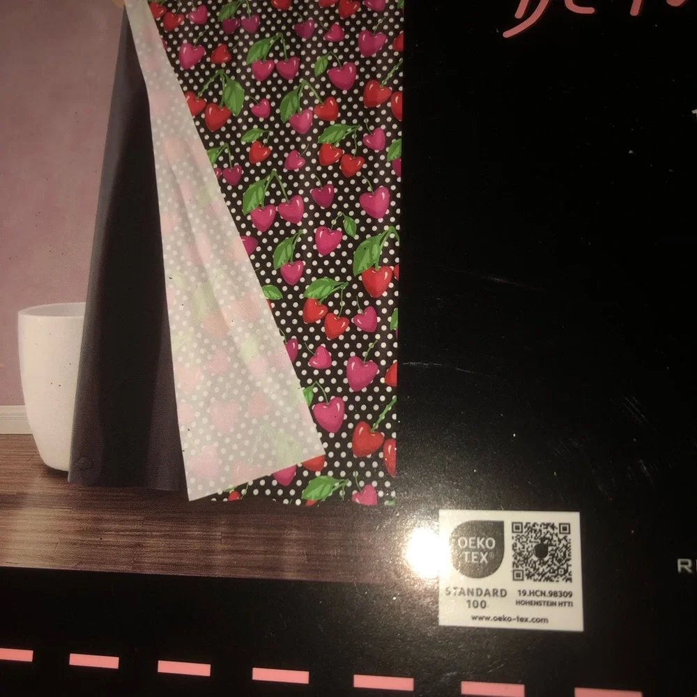 🍒 Betsey Johnson  Cherry Polka Dot Shower Curtain set