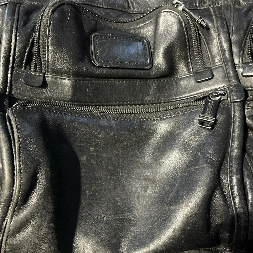 Tumi Alpha‎ 96141DH2 2-Way Leather Briefcase A4 Large Capacity Black Used GUC
