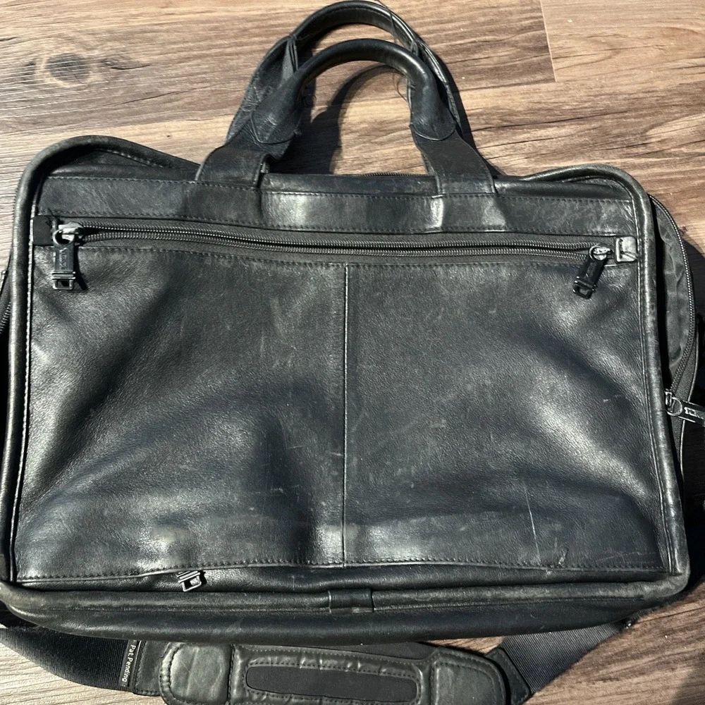 Tumi Alpha‎ 96141DH2 2-Way Leather Briefcase A4 Large Capacity Black Used GUC