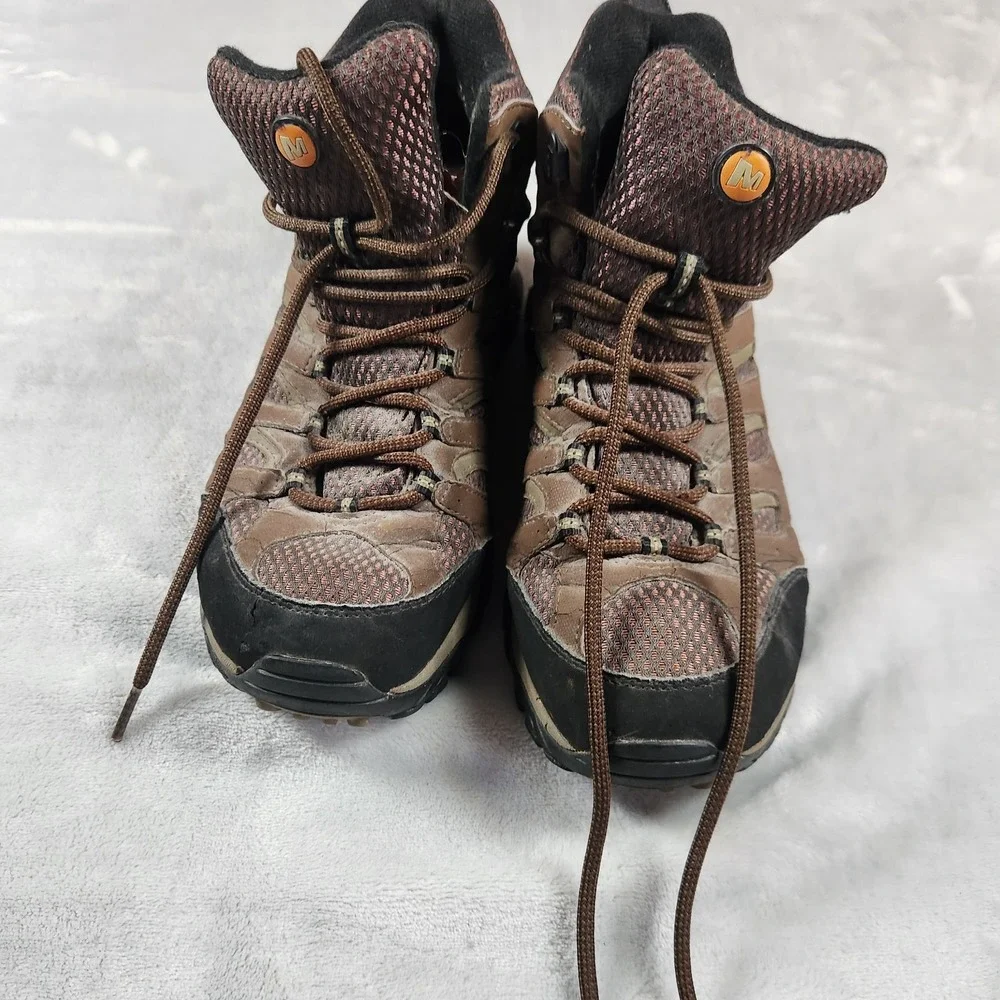 Merrell Men Moab 3 Dark Earth‎ Waterproof Hiking Shoes High Top Mens Size 9