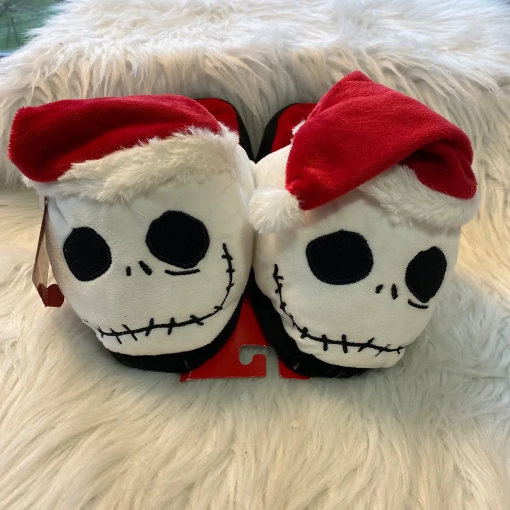 Kids XL Santa Jack Skellington Slippers