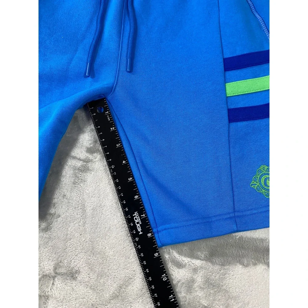 Cookies Fleece Shorts Mens Small Blue Striped Zipper Pockets Streetwear NEW