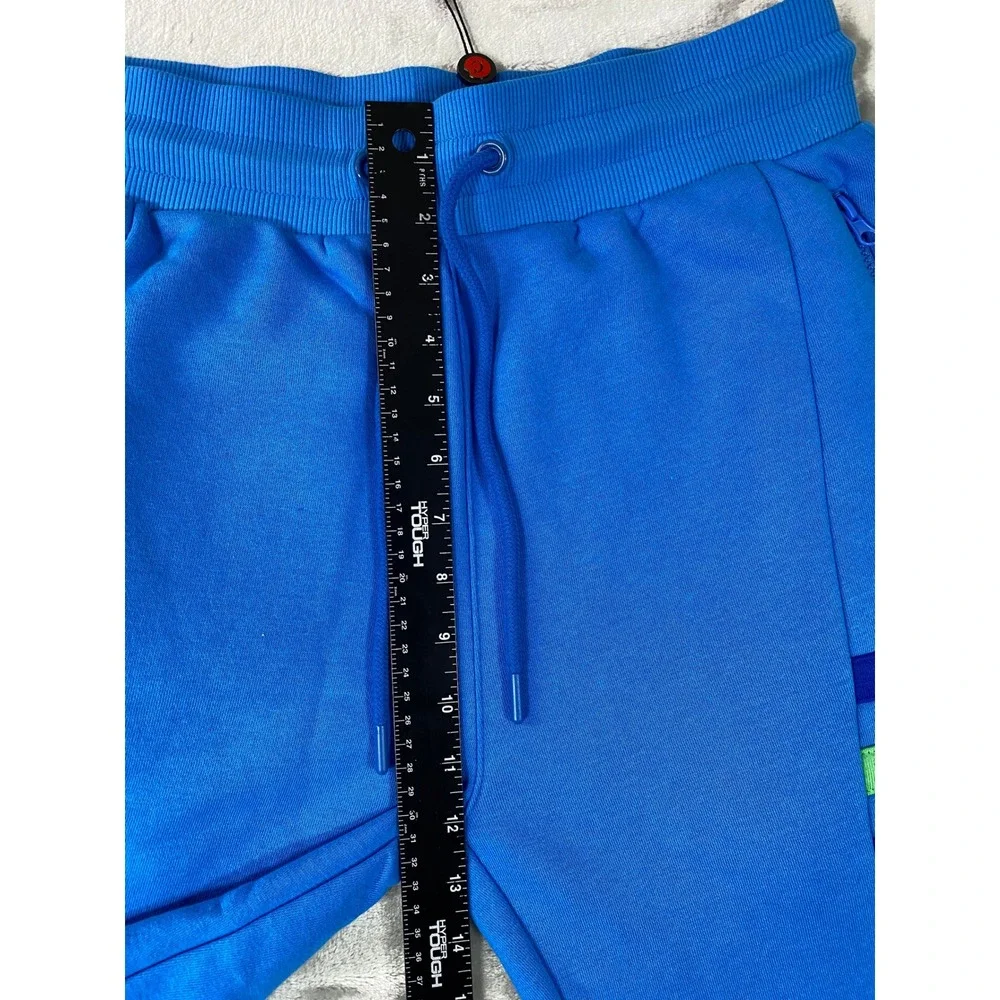Cookies Fleece Shorts Mens Small Blue Striped Zipper Pockets Streetwear NEW