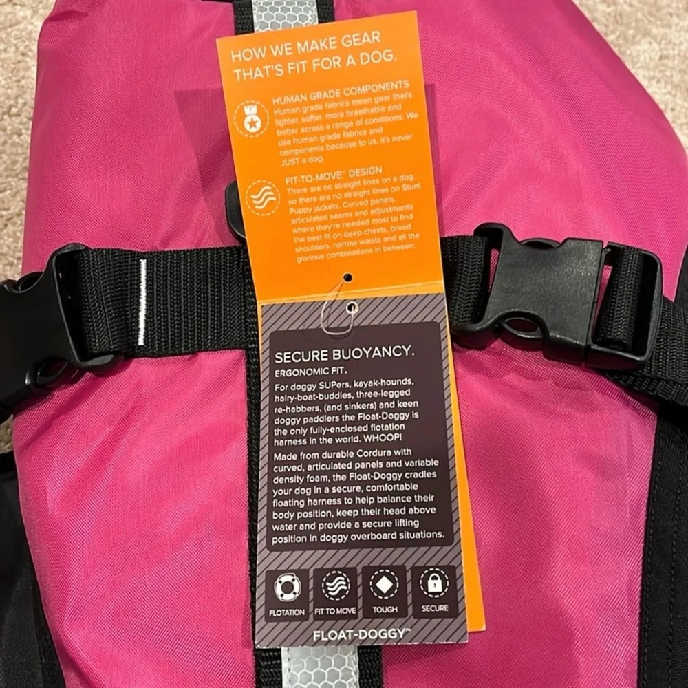 NWT Stunt Puppy Pink Life Jacket, L