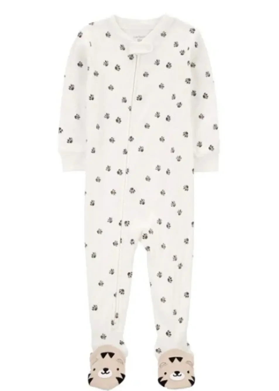 Carter's Toddler 1-Piece Tiger Paw 100% Snug Fit Cotton Footie Pajamas 18M