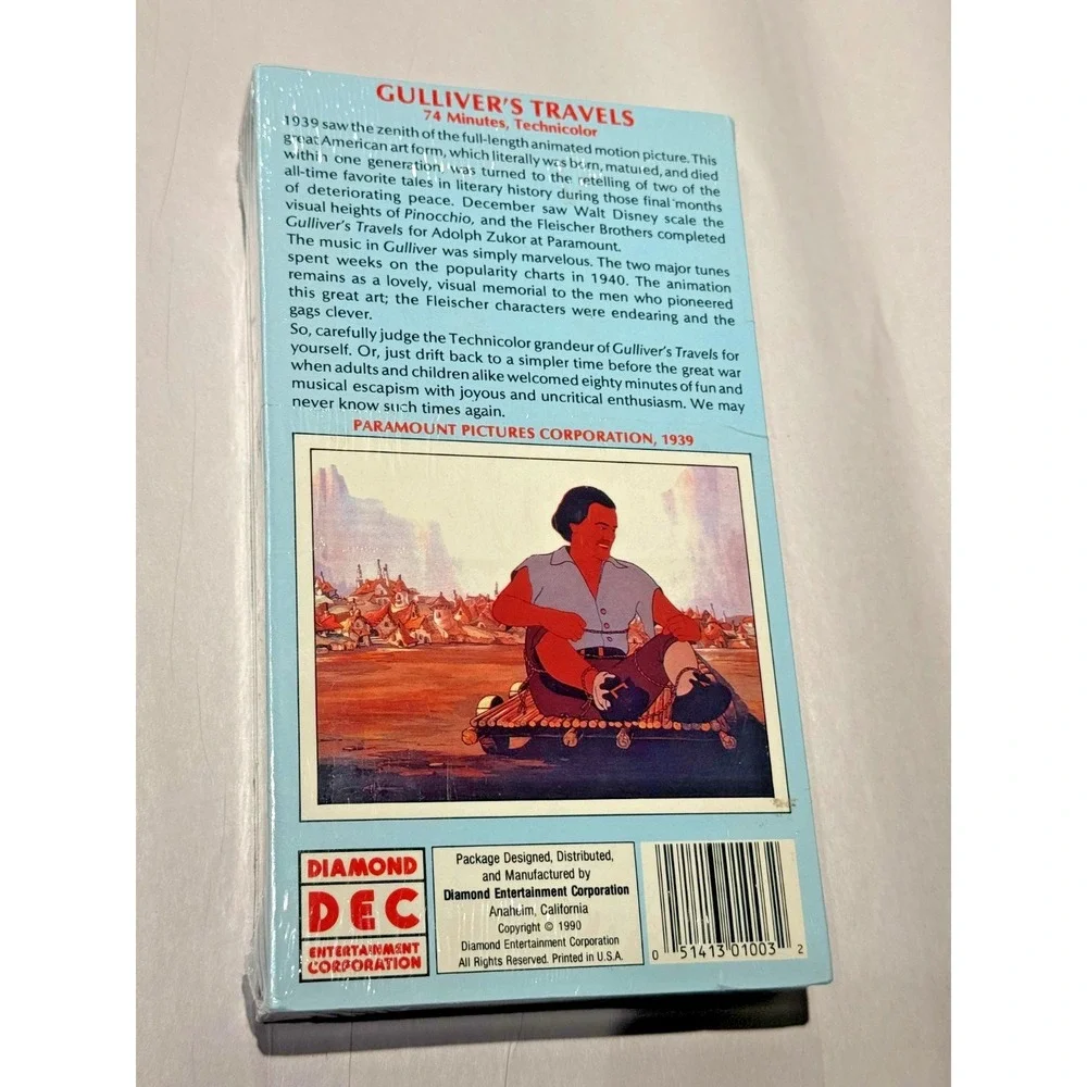 Vintage Gulliver's Travels VHS Sealed 1939 Fleischer Film Classics Technicolor
