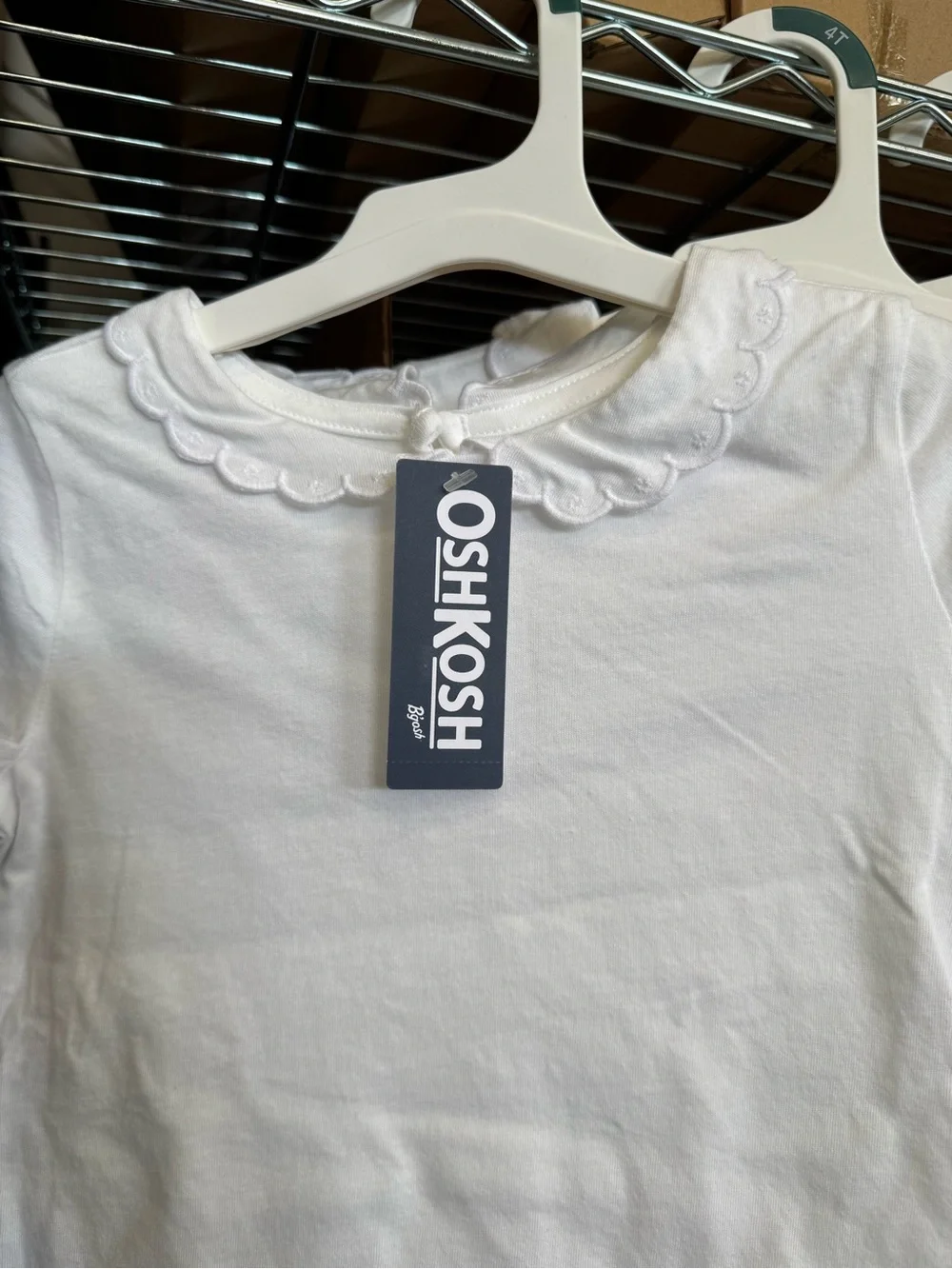 OshKosh B'gosh Toddler Girls' Peter Pan Short Sleeve Top - White