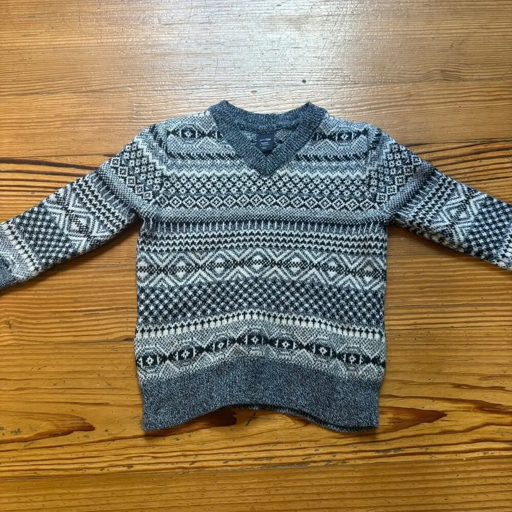 Gap blue pattern long sleeve elbow padded‎ toddler baby sweater SIZE 12-18M