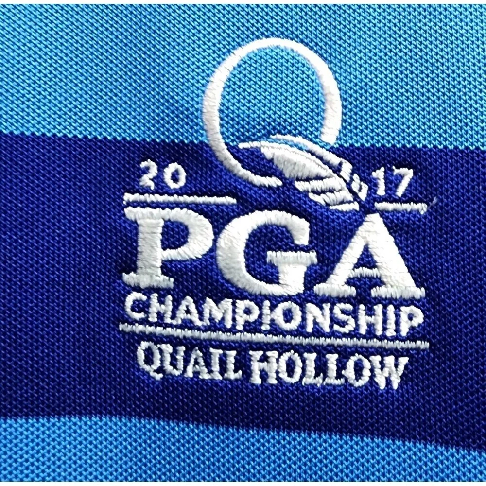 Polo Ralph Lauren Mens Size XL PGA 2017 Championship Quail Hollow Polo Shirt Blu