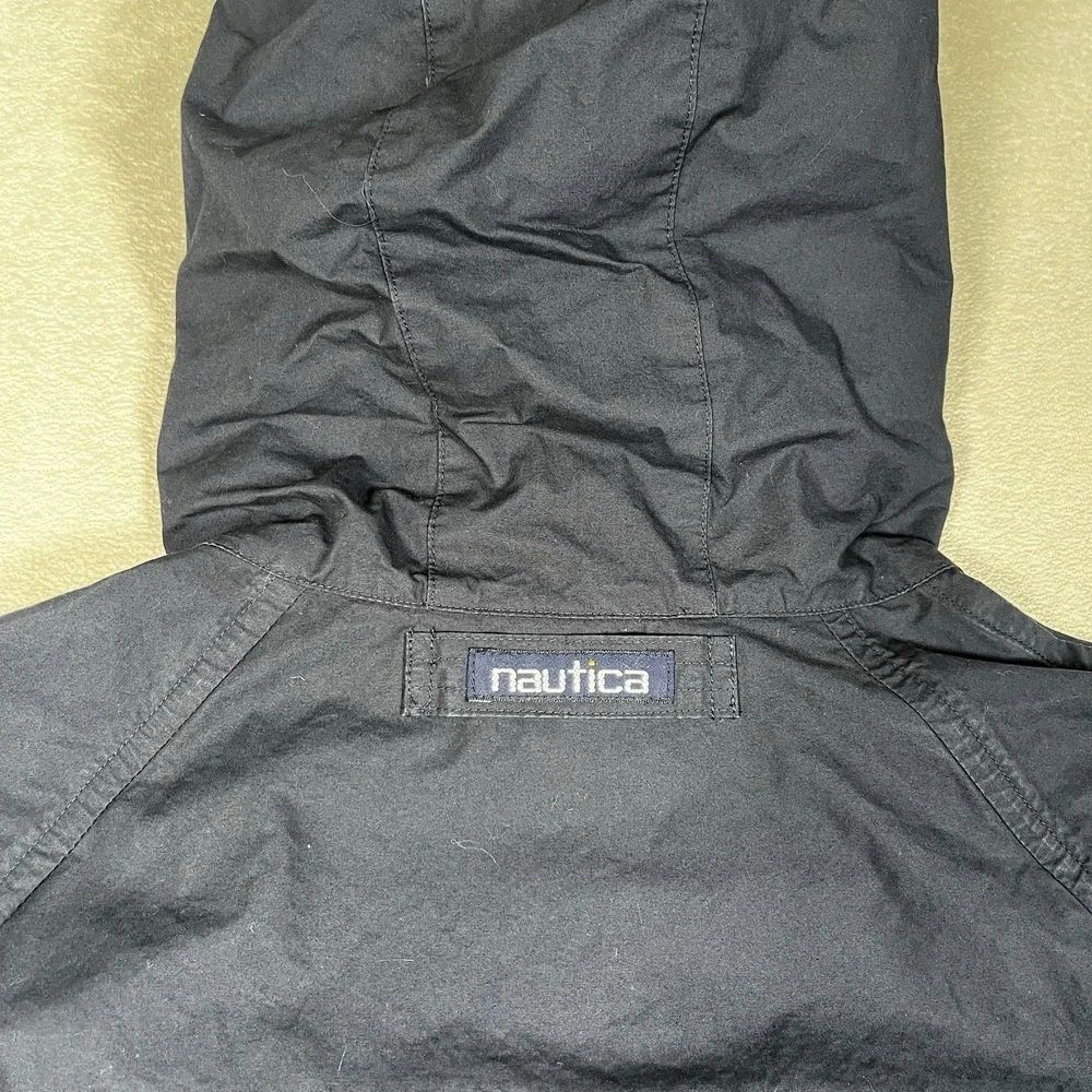 Vintage Nautica Competition Sailing Jacket Men M‎ Hooded Branded Snaps/Zipper