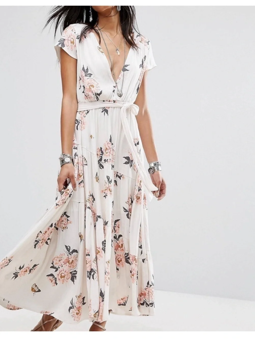 Free people all I got maxi dress cream size 0