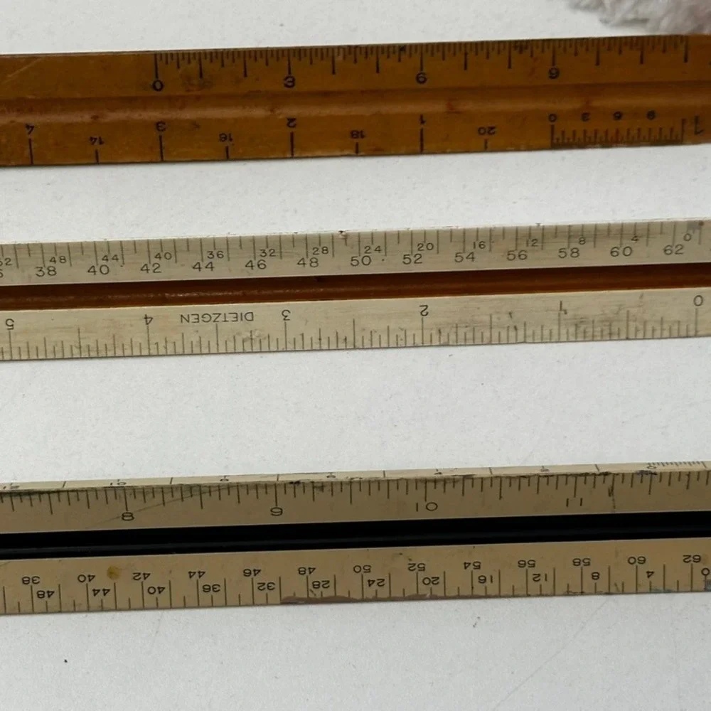 Vintage Pickett Dietzgen ExcelloTriangular Scale Ruler Lot of 3 Architects