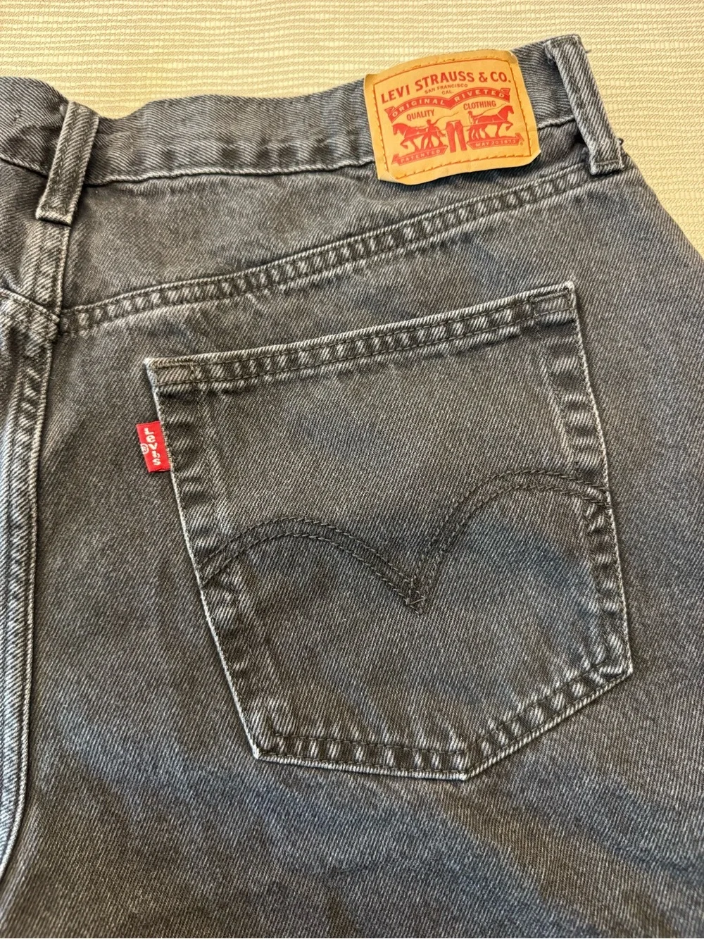 High-Rise Black Denim Shorts