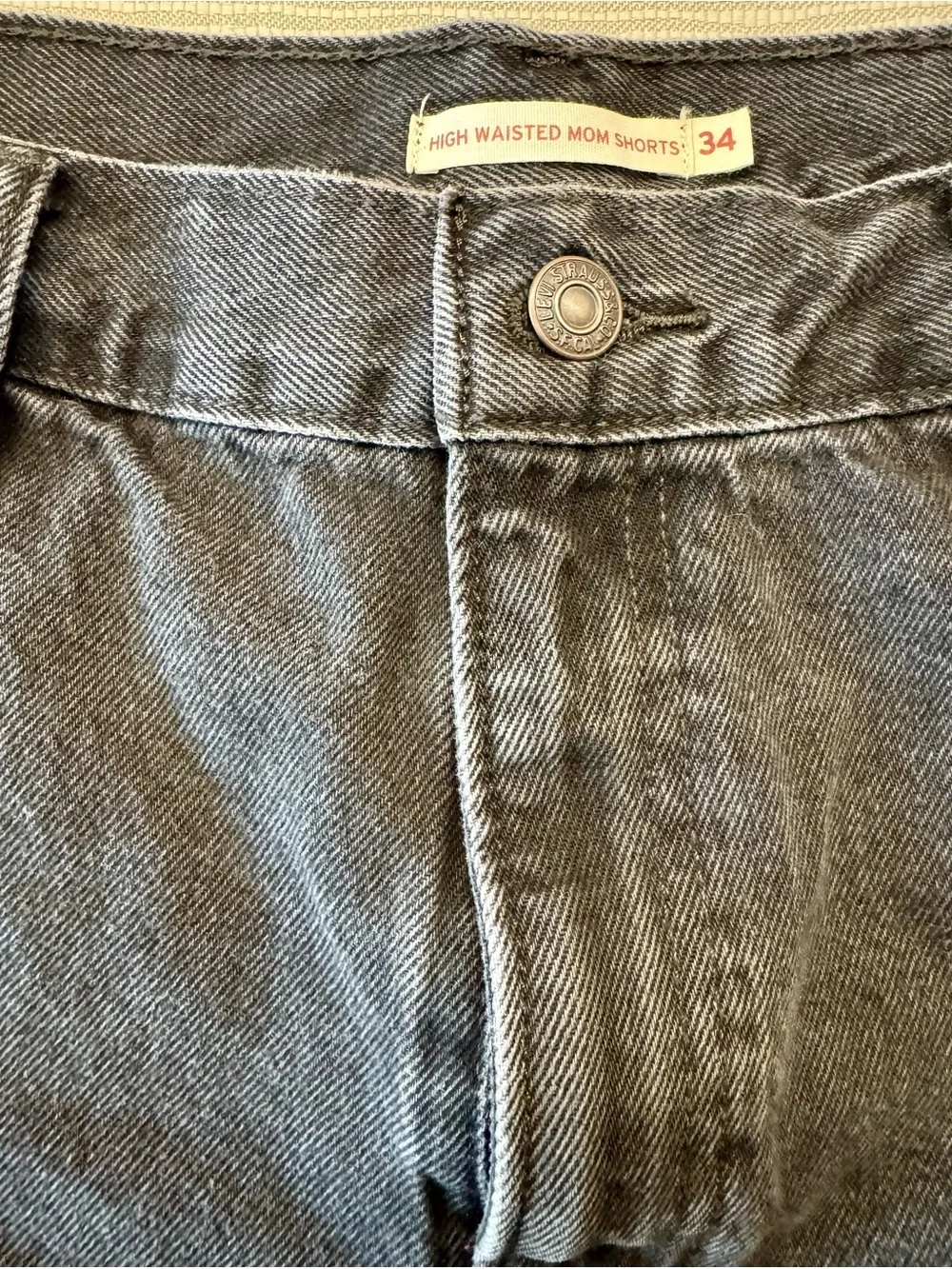 High-Rise Black Denim Shorts
