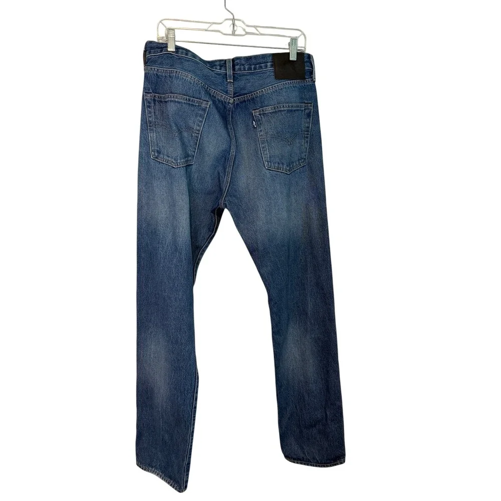 Levis Made & Crafted 501 Original Fit Jeans Blue Creased Denim Mens 33x34