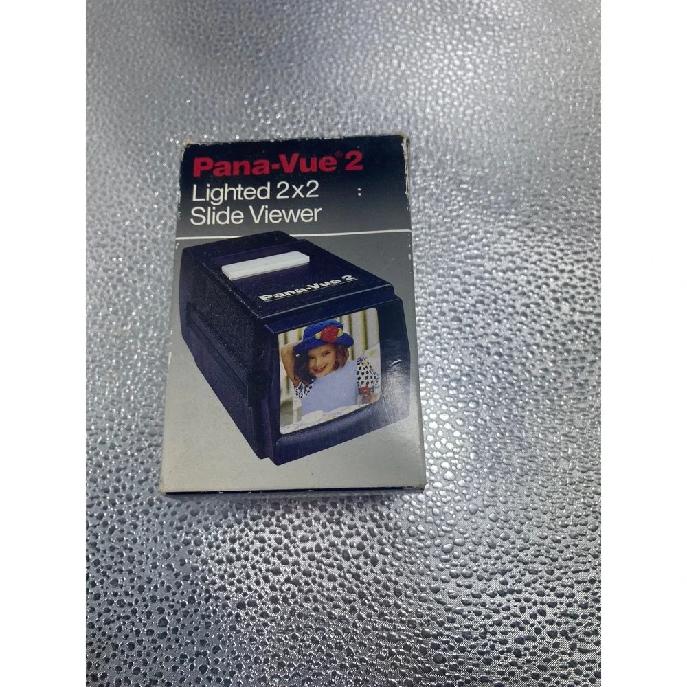 Pana-Vue 2 Lighted 2x2 Slide Viewer Vintage Handheld Film Slide Viewer Black