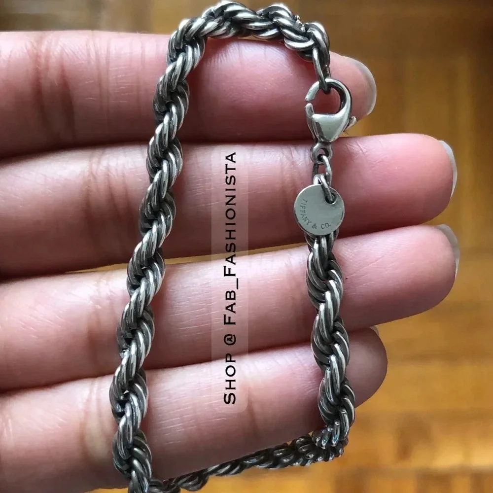 Tiffany co Sterling Silver Vintage Rope twist bracelet