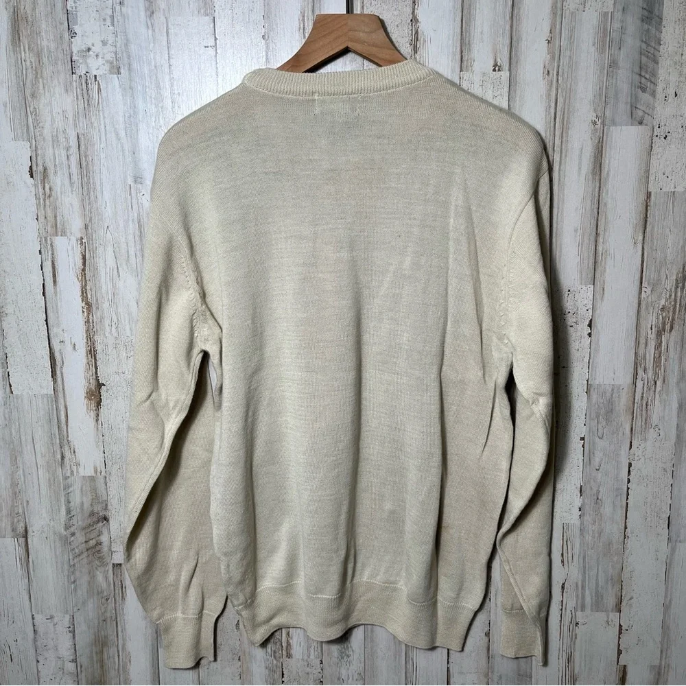 Vintage 90s Coogie Like Earth Tone Grandpa 3D Knit Wool Blend Sweater Mens Large
