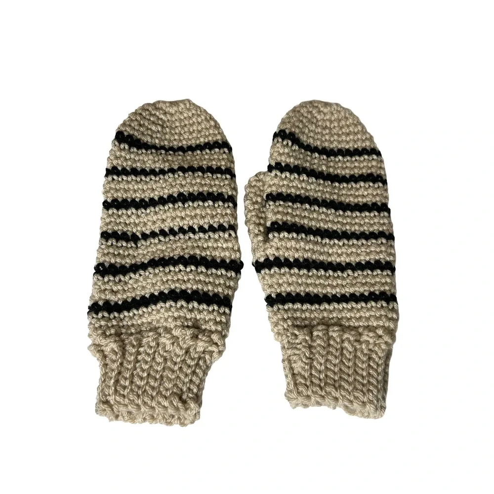 Handmade crochet mittens
