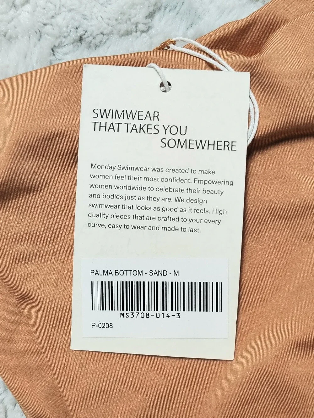 NWT Monday Swimwear Palma Bottom Sand Triangle Tie-Side Bikini Women's Medium