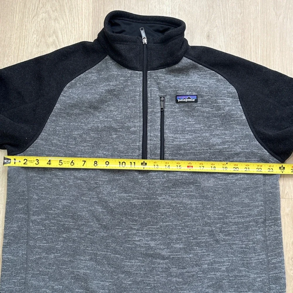 Patagonia Better Sweater 1/4 Zip Fleece Pullover Mens XL Grey Black 25522 FA16