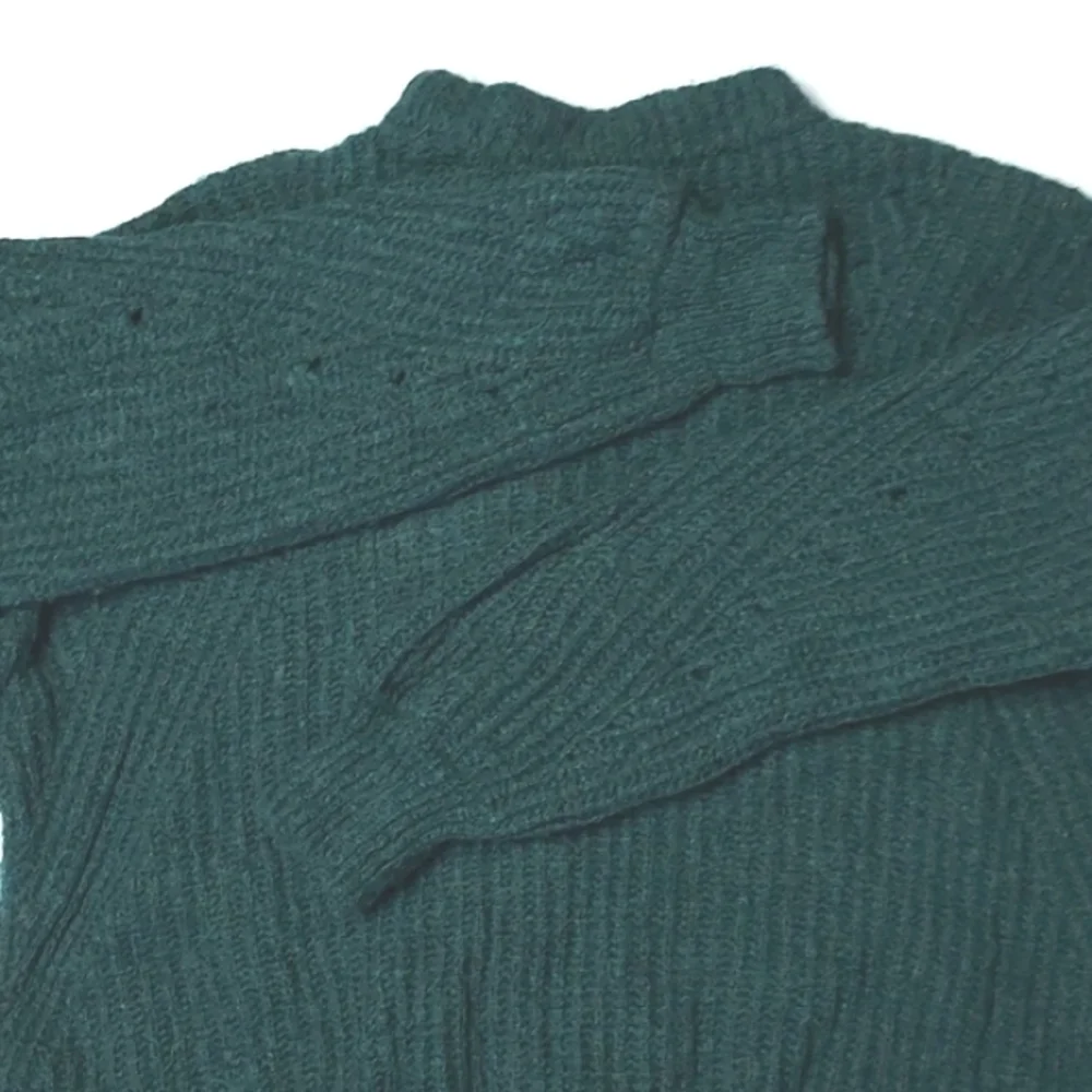 Anine Bing Jolie Pointelle Knit Sweater Green Size XS