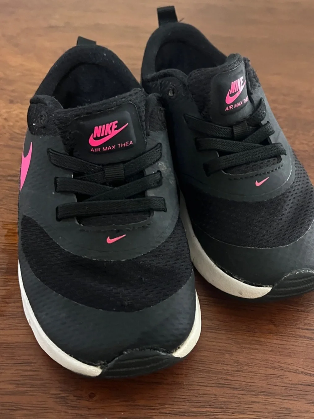 Nike Kids Black and Pink Air Max Thea Sneakers