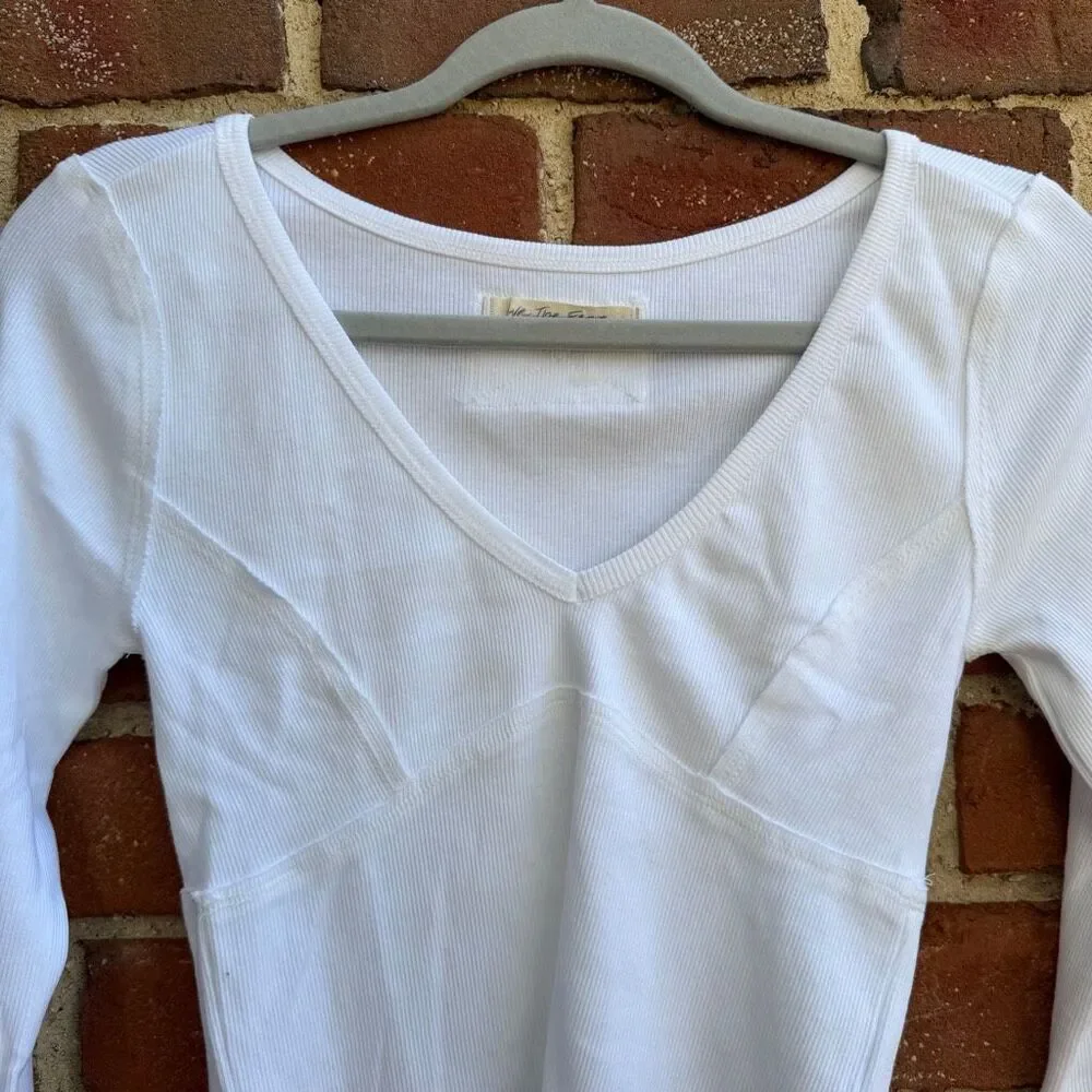 Free People We The Free Women's Lightning Long Sleeve Tee white S NEW