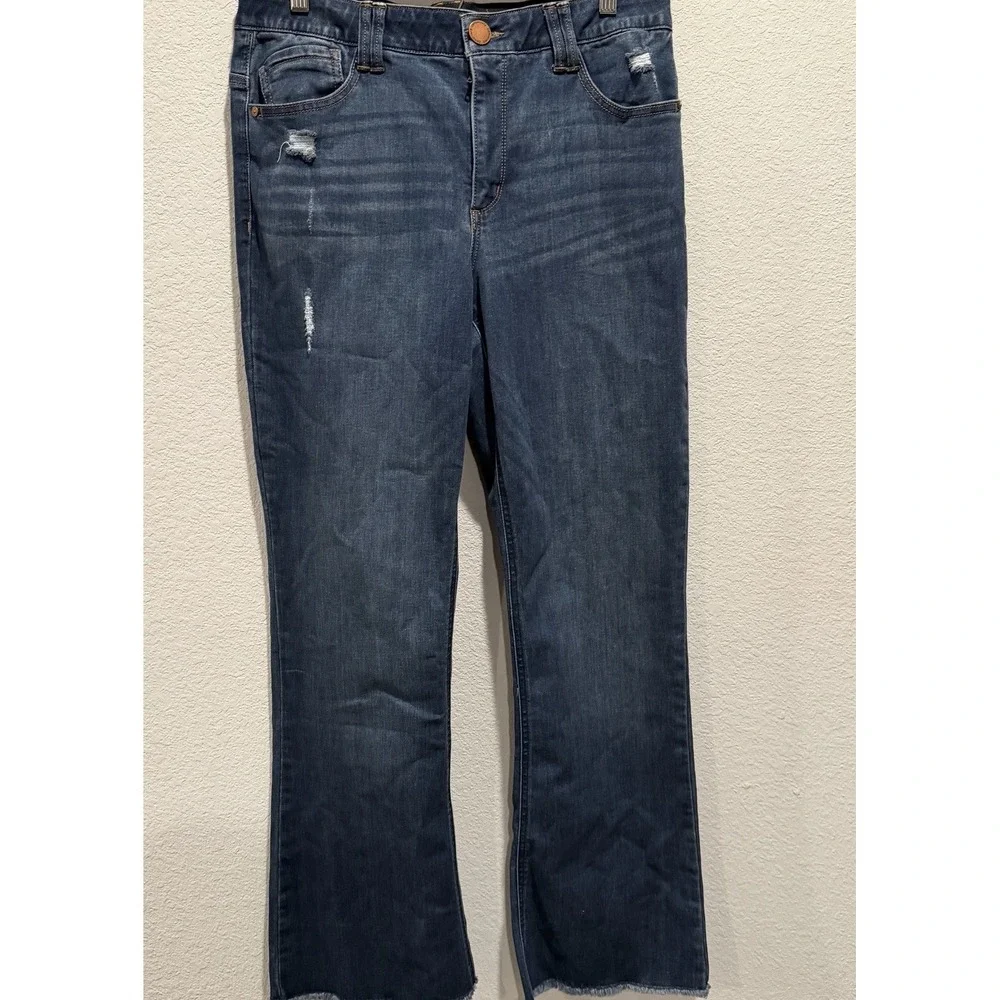 Democracy Ab solution Bootcut Jeans Blue Medium Wash Distressed Size 12