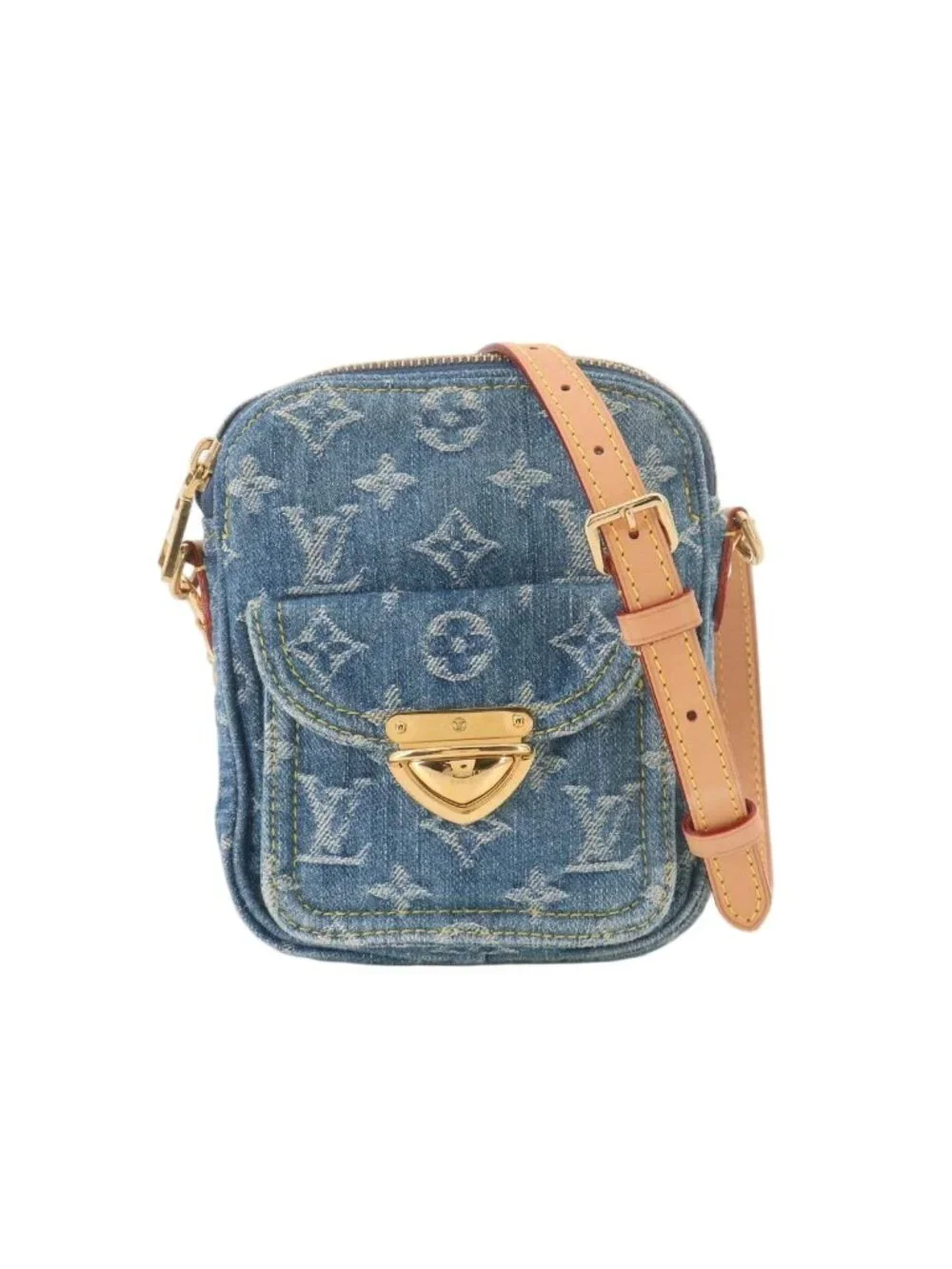 Louis Vuitton LV Remix Pochette Fairfax Shoulder Bag Monogram Denim Blue