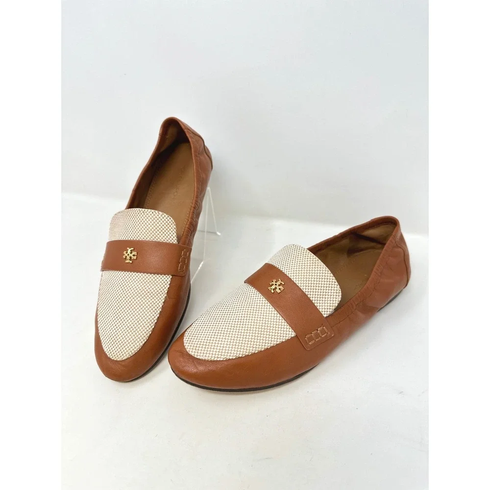 Tory Burch Ballet Loafer Brown Leather 7