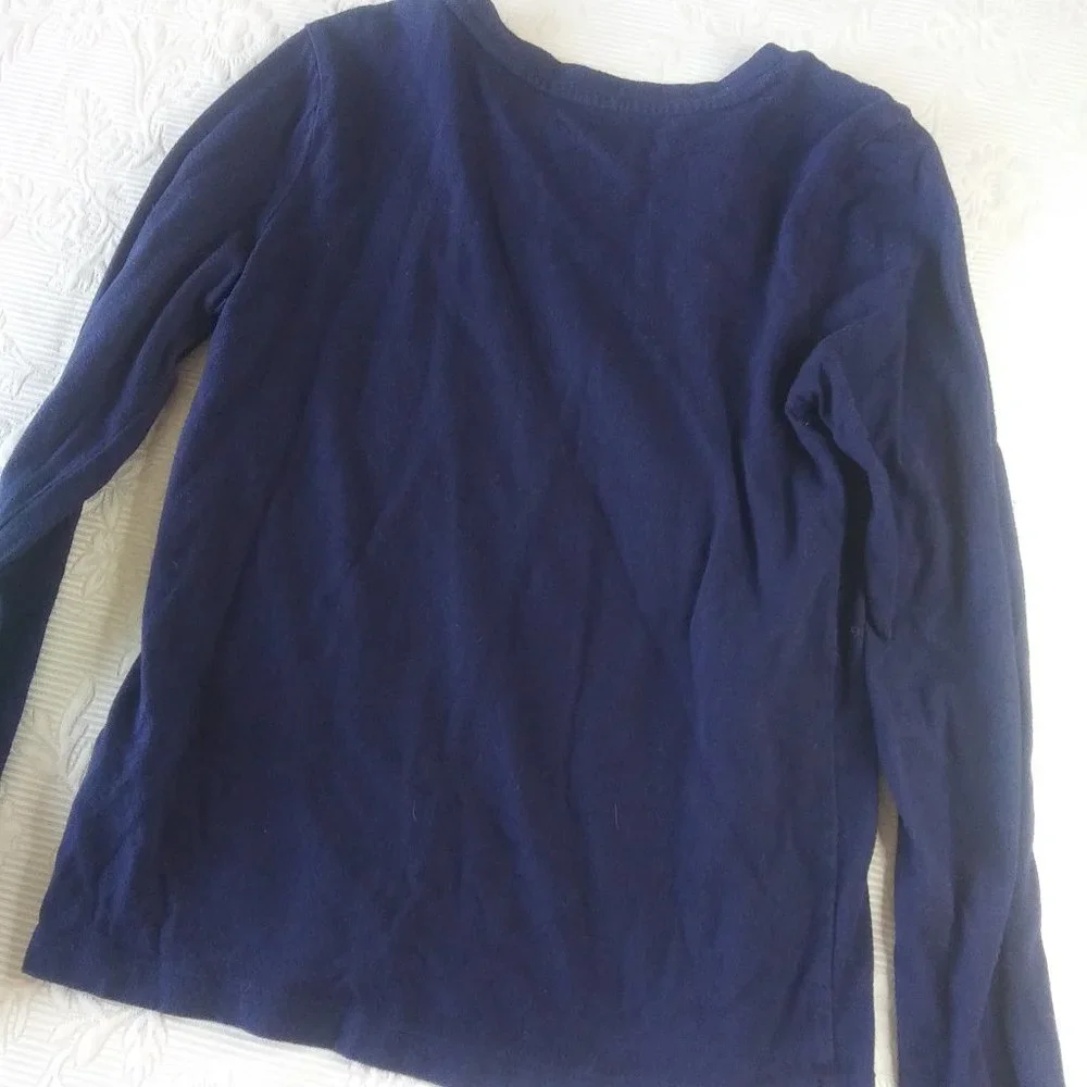 Faded Glory | Classic Traditional Casual Long Sleeve Navy Blue T-Shirt | S