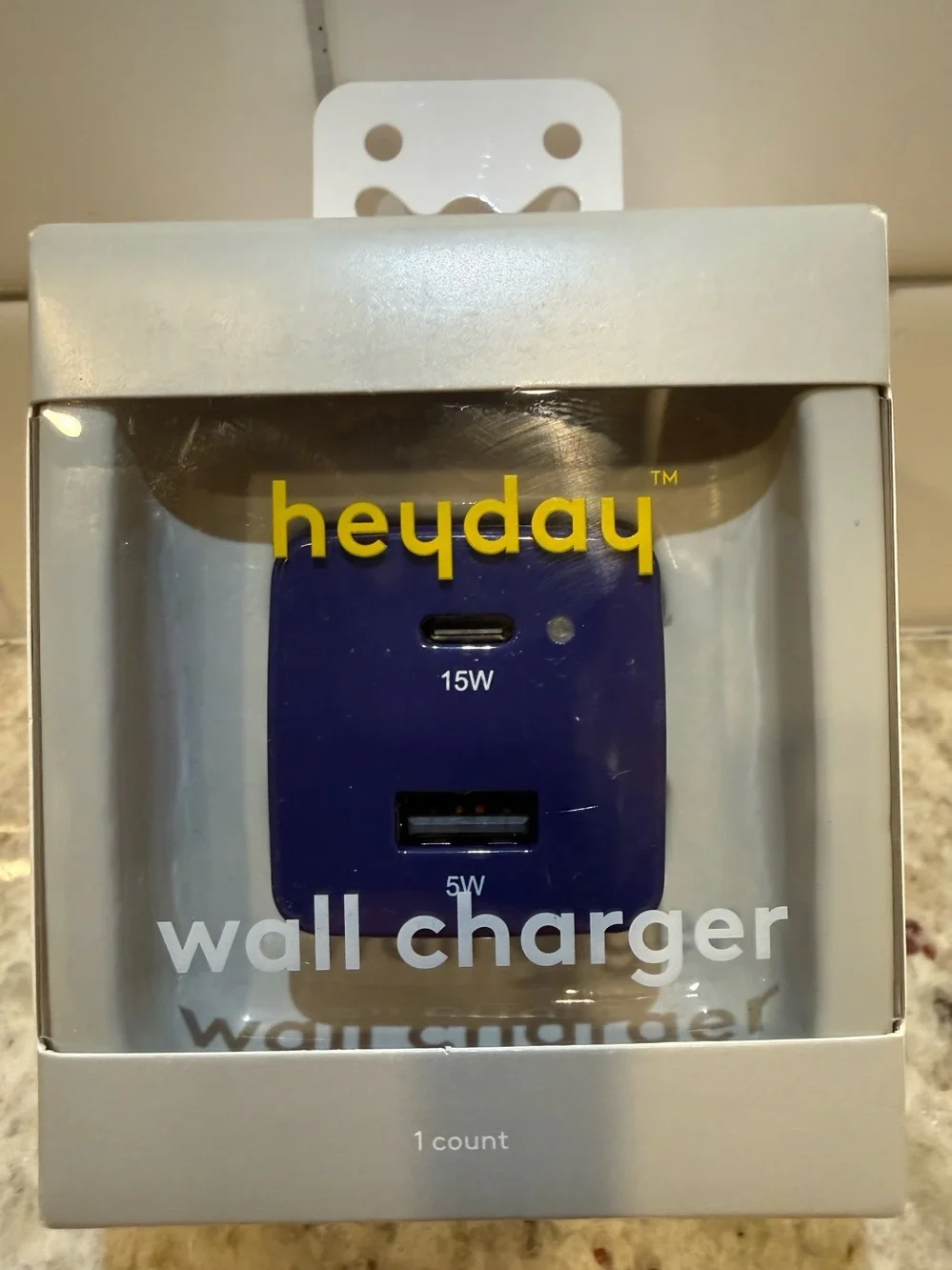 3/$15* heyday Purple Dual-Port Wall Charger with USB-C and USB-A NWT