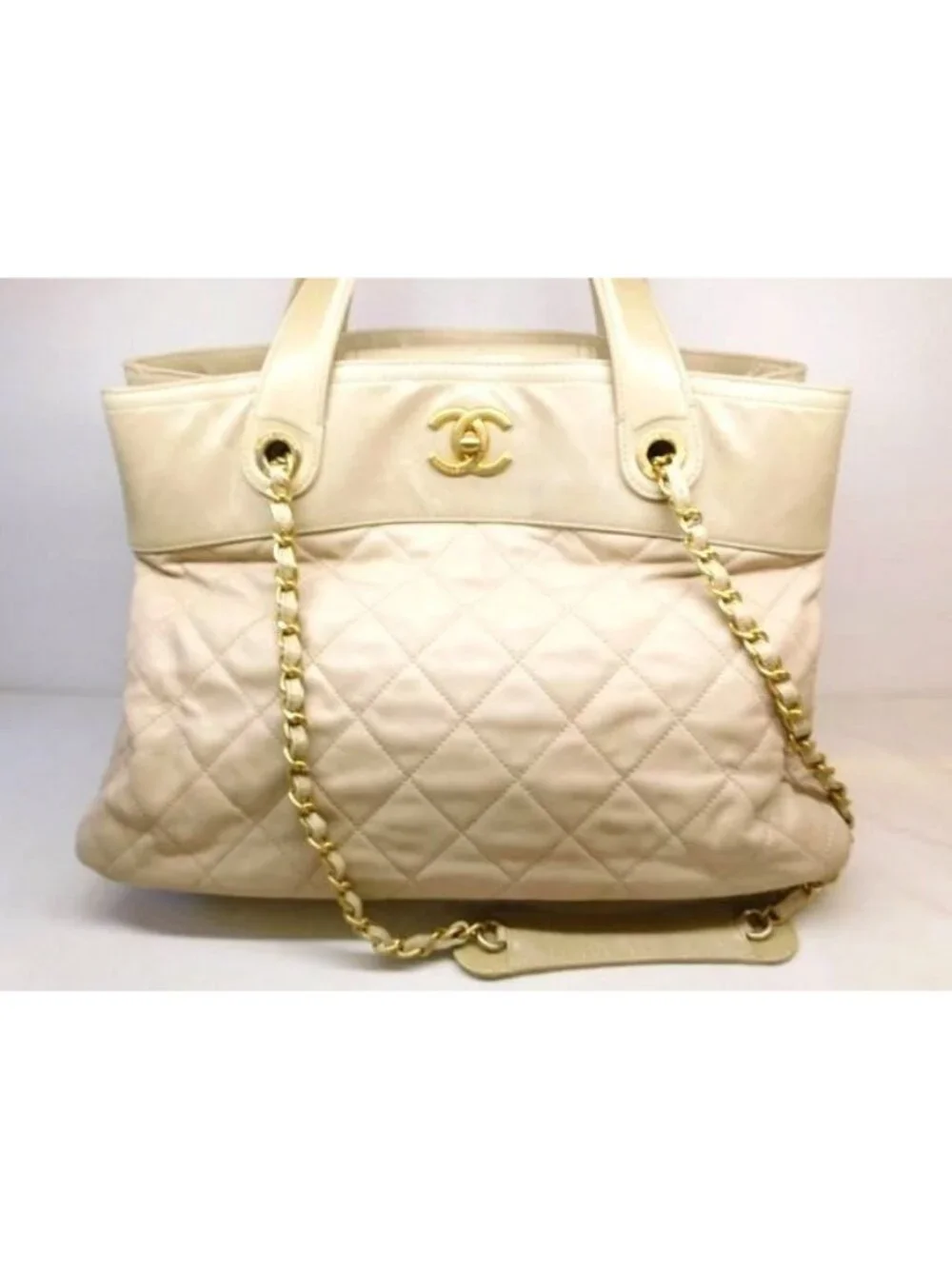 Chanel in the Mix 2-Way Bag Leather Shoulder Beige