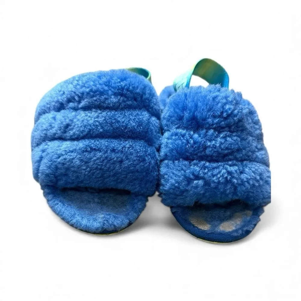 Ugg Blue Fuzzy Slippers