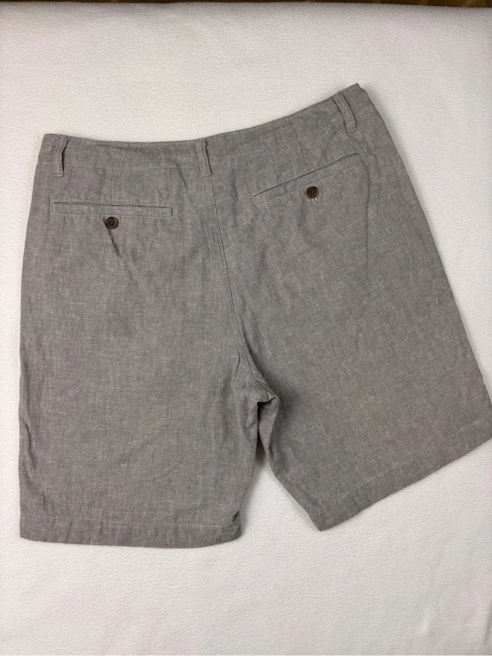 J.Crew Gramercy Linen/Cotton Lightweight Gray Flat Front Chino Short 9