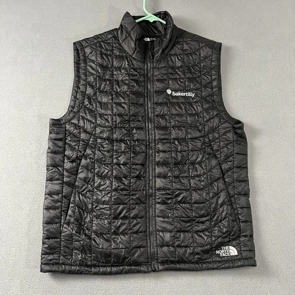 The North Face Vest Mens Large Black ThermoBall Eco Full Zip Puffer Outdoor