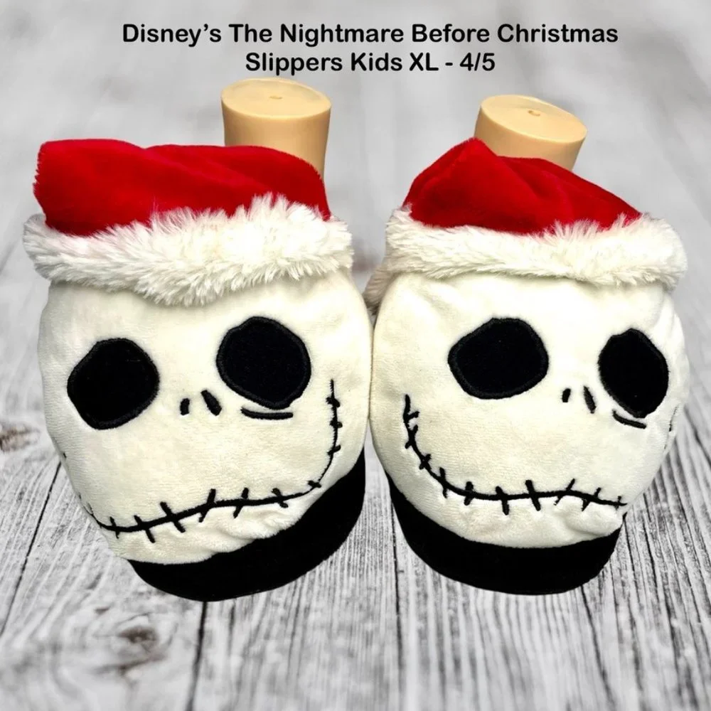 Disney Nightmare Before Christmas Slippers Kids‎ XL (4-5) Jack Skellington