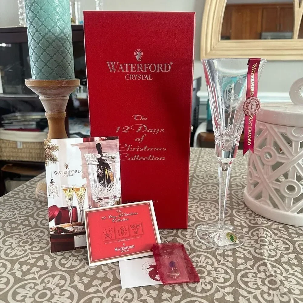 WATERFORD 6th Ed 12 Days‎ of Christmas 6 Geese a Layin Crystal Flute RosslareNEW