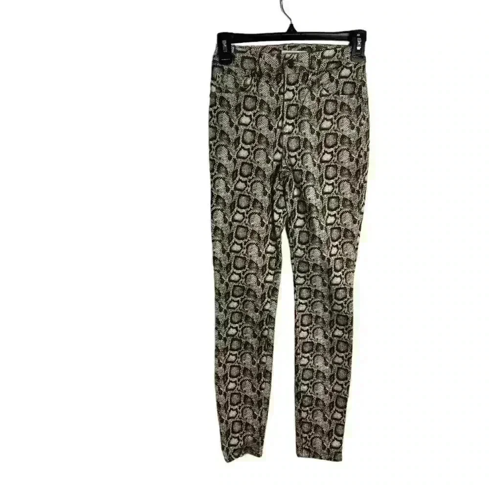 Good American Good Legs Grey Leopard Animal Print Skinny Jeans Size 00/24