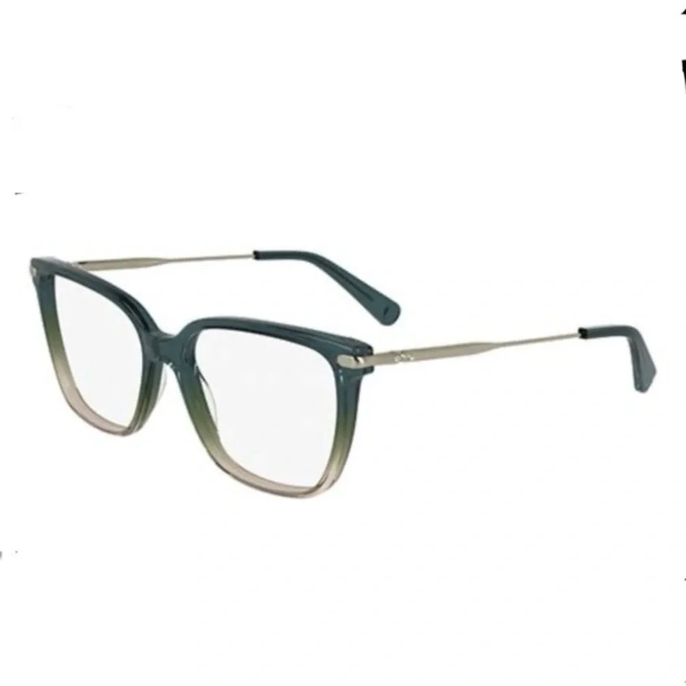 new Longchamp LO2751 Square Cat‑Eye Eyeglasses, Transparent Blue/Beige