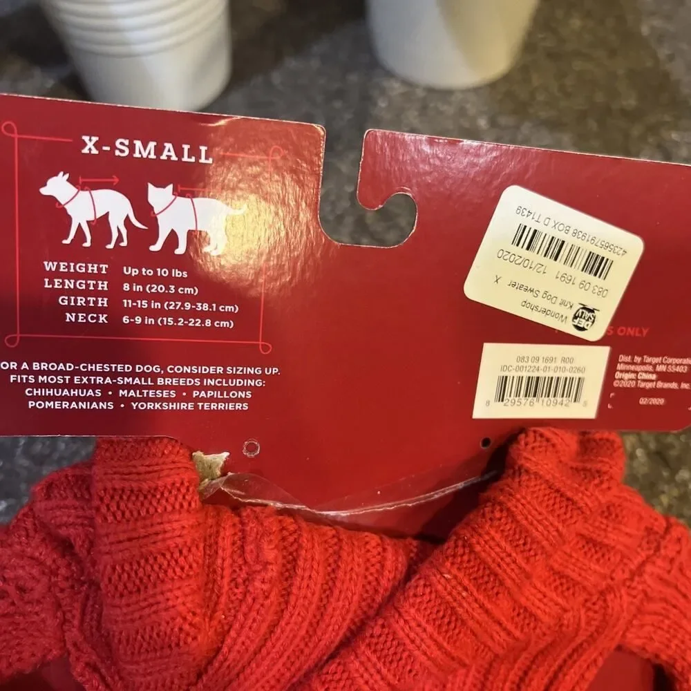 Wondershop Target XS Breed Dog Puppy Cat Pet Sweater & Pet Pajamas Red/Blk Plaid