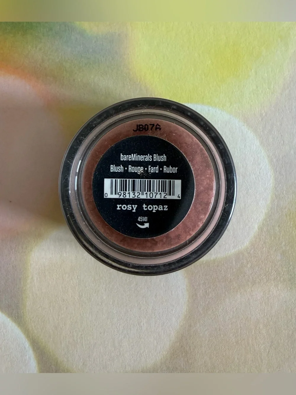 bareMinerals TRAVEL SIZE Rosy Topaz Blush - warm rose shade - small jar .57g