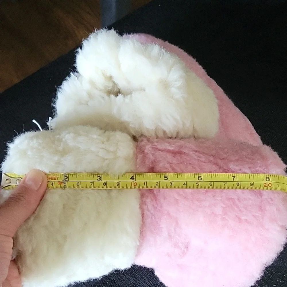 Wool Sherpa Sheepskin Eluna Sleepers Ankle Booties Pink White New