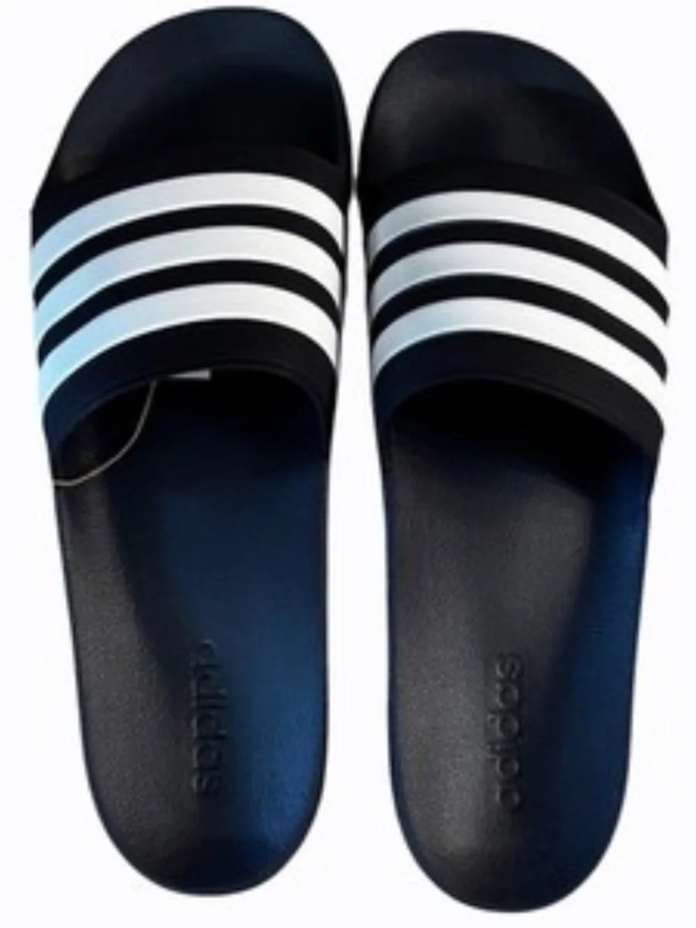 Adidas Adilette Mens Black White Stripe Shower Slides Size 15 Sandals