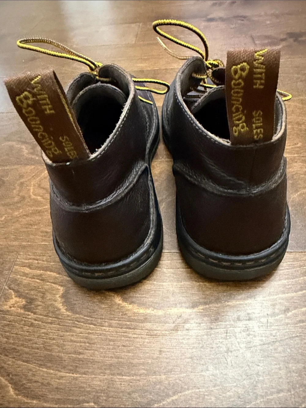 Dr. Martens Men’s Dark Brown Leather Chukka Boots with Yellow Laces