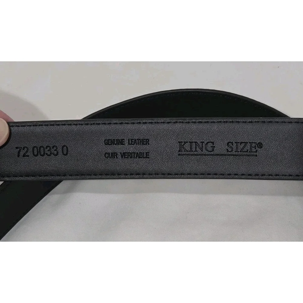 King Size Genuine Leather Black Dress Belt Size 52/54