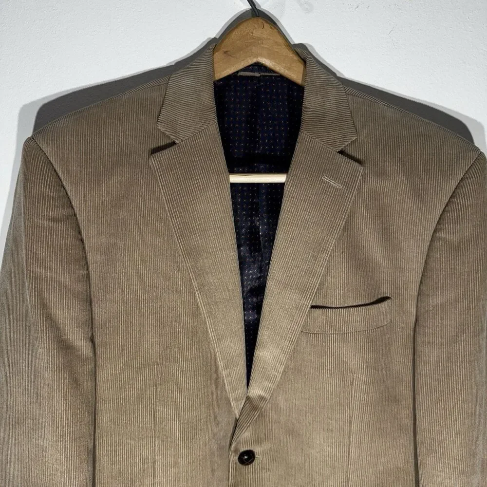 * Chaps Ralph Lauren Corduroy Blazer Men 40R Tan Sport Coat Elbow Patches