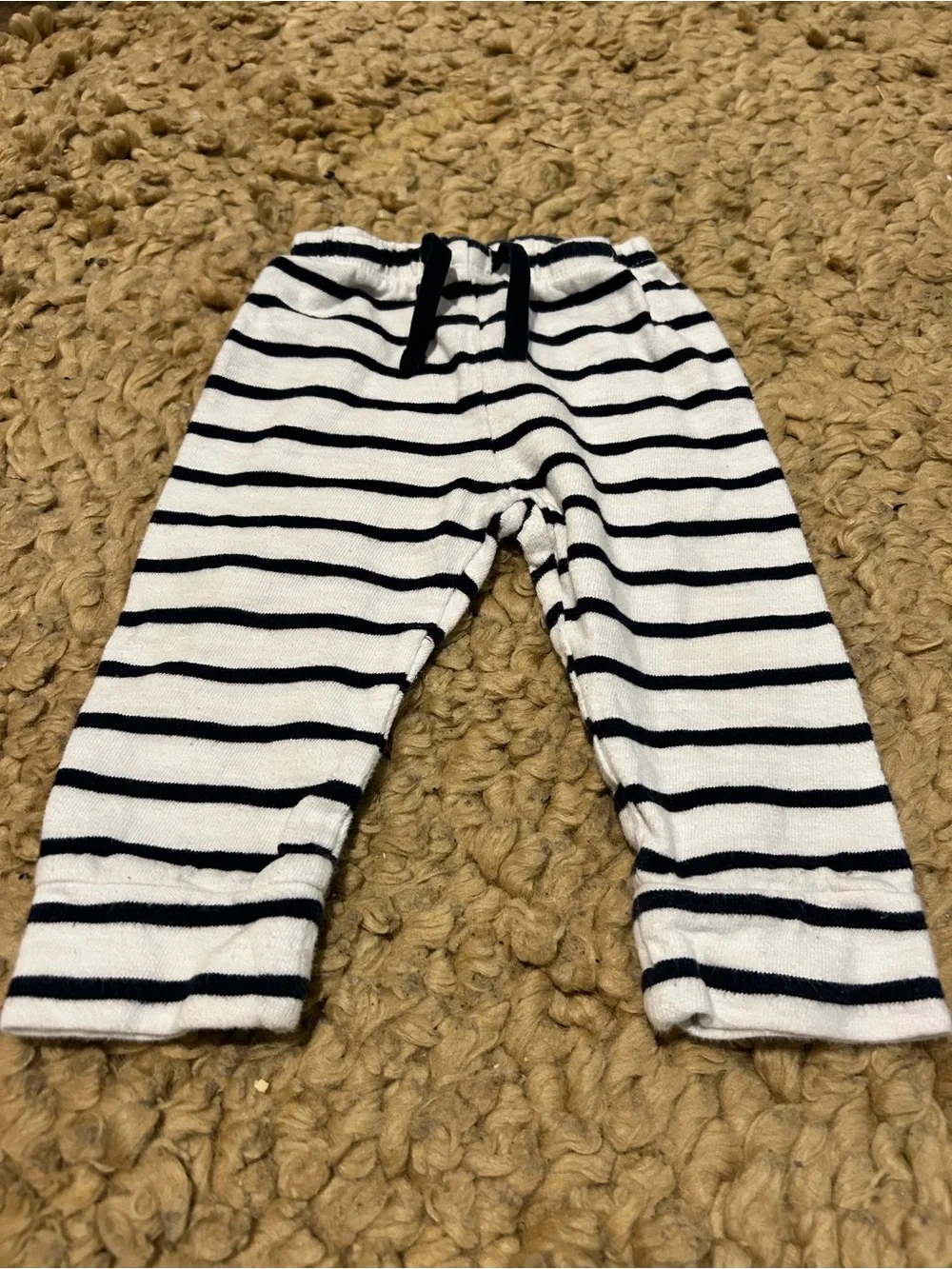 Baby GAP Striped Baby/Toddler Knit Pants - Navy and White