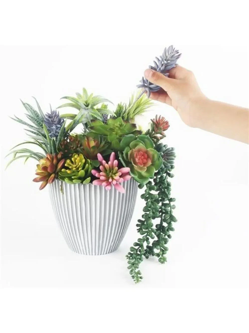Set of 25 artificial succulent plants faux unpotted greenery for home garden dec